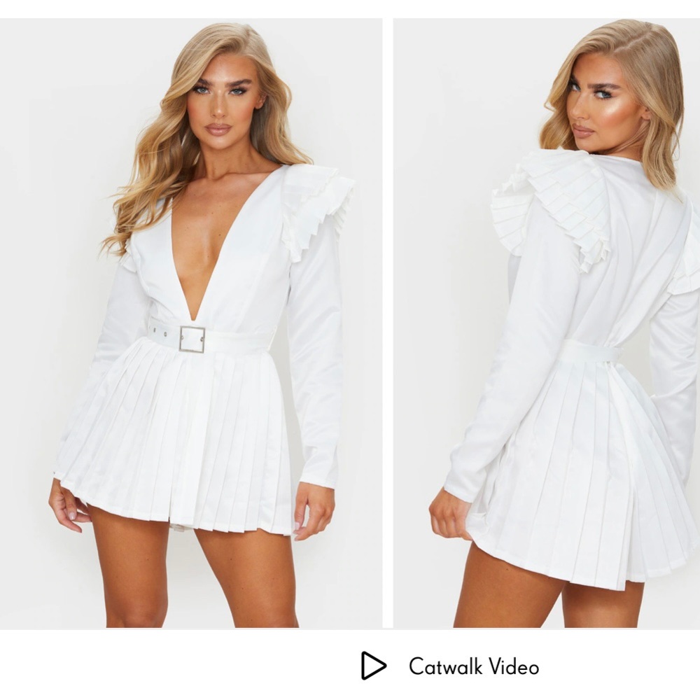 Pretty Little Thing white dress NWT ROMPER